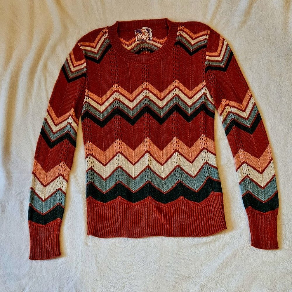 Vintage Chevron Print Sweater